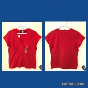 NWT Saks Fifth Avenue Threads Surplice Short Sleeve T-Shirt